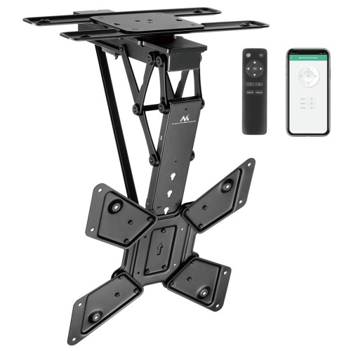 MACLEAN UCHWYT DO TV ELEKTRYCZNY SUFITOWY, OBSŁUGA TUYA, MAX VESA 600X400, OBRÓT 90ST. PILOT, 23"-65", 30KG MC-491 - 2487055