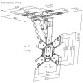 MACLEAN UCHWYT DO TV ELEKTRYCZNY SUFITOWY, OBSŁUGA TUYA, MAX VESA 600X400, OBRÓT 90ST. PILOT, 23"-65", 30KG MC-491 - 2487047