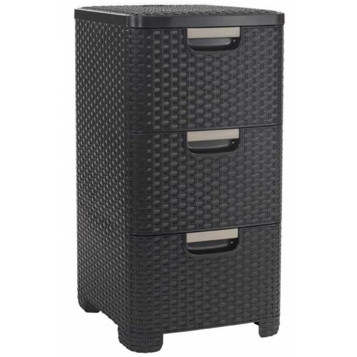 CURVER REGAŁ Z 3 SZUFLADAMI 3x14L  /CIEMNY BRĄZ - 2253767