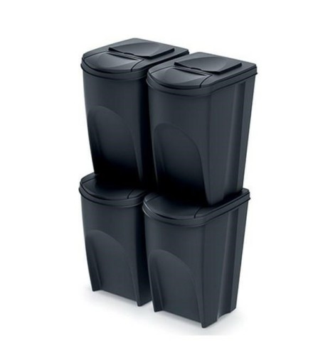 KEDEN KOSZ NA ŚMIECI SORTIBOX 35L SET 4 - CZARNY RECYKLING - 2277198
