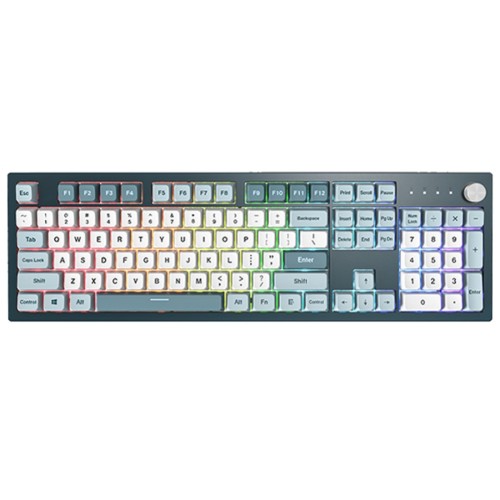 Montech MKey klawiatura Gaming USB Szary, Jasny Niebieski, Biały - 2490622