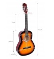 NN BD 36 - Gitara klasyczna 3/4 do nauki dla dzieci SUNBURST - 2259614