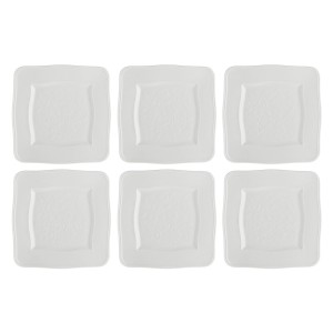 LA PORCELLANA BIANCA FLORENTINA Zestaw 6 talerzy kwadratowych 20 cm