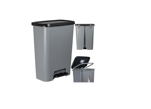 CURVER KOSZ NA ŚMIECI Z PEDAŁEM 50L  /CIEMNY SZARY/ CZARNY - 2237731