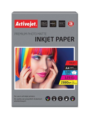 Activejet AP4-125M100 Papier fotograficzny matowy  (A4; 100 szt.) - 718554