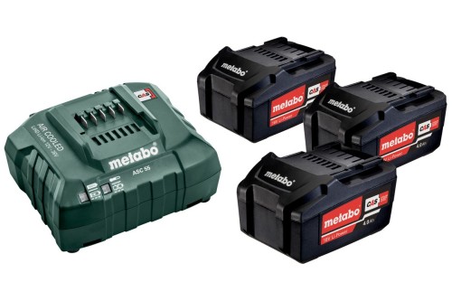Metabo. Zestaw akumulatorów 3x4.0Ah z ładowarką ASC 55 - 2496441