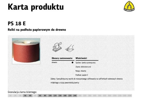 KLINGSPOR ROLKA NA PODŁOŻU PAPIEROWYM PS18E 150mm gr.120  (50mb) - 2211869