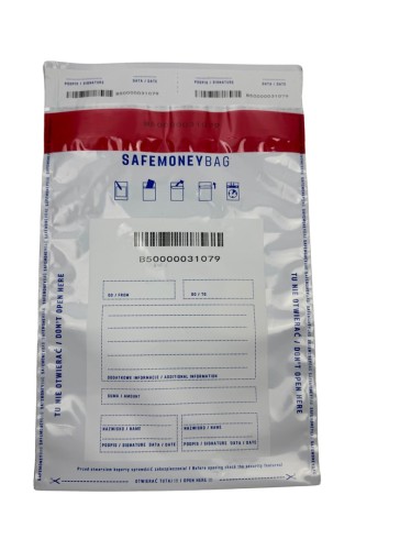 SAFEMONEYBAG Koperty bezpiecznie depozytowe biała B4 260mmx370mm+35mm 100 szt - 2498660