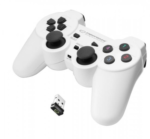 Gamepad bezprzewodowy Esperanza GLADIATOR EGG108W (PC, PS3; kolor biały) - 2499839