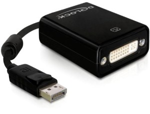 DeLOCK 61847 adapter kablowy 0,125 m DisplayPort DVI-I Czarny
