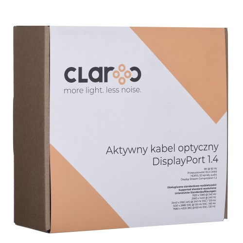 CLAROC KABEL DisplayPort 1.4 AOC, 8K, 15m, CLAROC-DP-14-15M - 2500296