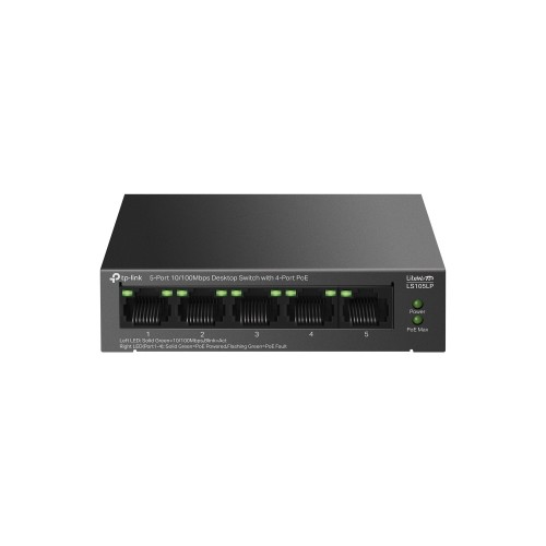 TP-Link LiteWave LS105P Nie zarządzany Fast Ethernet (10/100) Obsługa PoE Czarny - 2500483