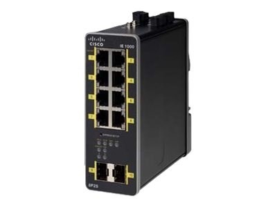 Cisco IE-1000-8P2S-LM łącza sieciowe Zarządzany Gigabit Ethernet (10/100/1000) Obsługa PoE Czarny - 2500490