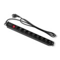 Listwa zasilająca Qoltec do szafy RACK 1U 8 gniazd Schuko (2m) czarna - 2501015