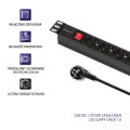 Listwa zasilająca Qoltec do szafy RACK 1U 8 gniazd Schuko (2m) czarna - 2501016