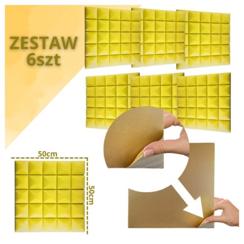DNA AM5 YL panel akustyczny zestaw 6 szt. żółty sa - 2501118