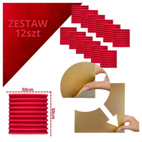 DNA AM4 RD panel akustyczny zestaw 12 szt. czerwon - 2501132