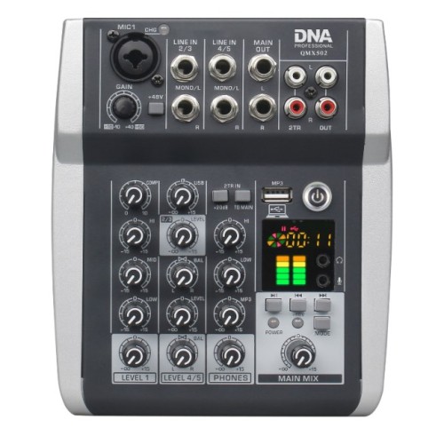 Analogowy mikser dźwięku DNA QMX502 5 kanałów Blue - 2502567