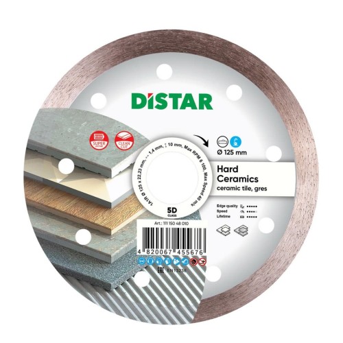 DISTAR TARCZA DIAMENTOWA HARD CERAMICS 125 x 1,4 x 10 x 22,23mm - 2502898
