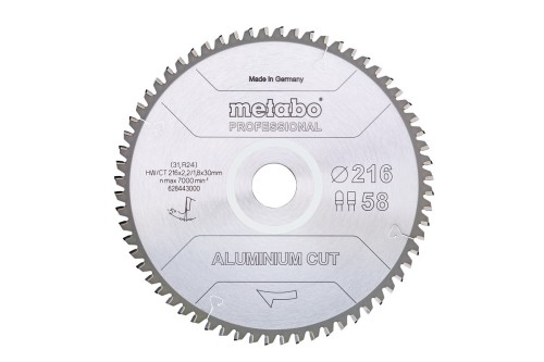 METABO piła tarczowa FZ/TZ 216x30x58z do cięcia aluminium - 2502938