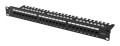 Patch Panel 24 port 1U 19" Kat.6 UTP z organizerem kablowym czarny Lanberg - 2506043