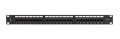 Patch Panel 24 port 1U 19" Kat.6 UTP z organizerem kablowym czarny Lanberg - 2506045