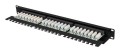 Patch Panel 24 port 1U 19" Kat.6 UTP z organizerem kablowym czarny Lanberg - 2506047