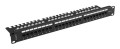 Patch Panel 24 port 1U 19" Kat.6 UTP z organizerem kablowym czarny Lanberg - 2506044