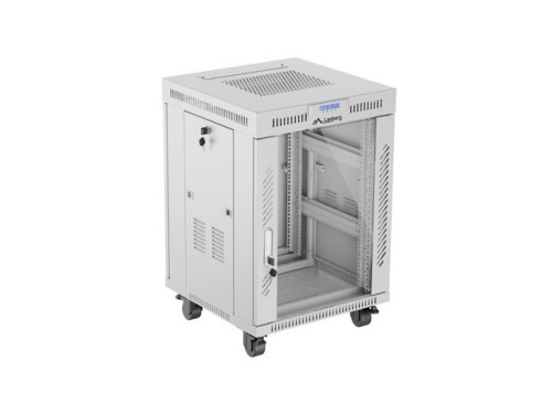 LANBERG SZAFA RACK STOJĄCA 19" 15U 600X600 SZARA DRZWI SZKLANE LCD V2 (FLAT PACK) - 2506064