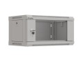 Szafa instalacyjna rack wisząca 19" 4U 540X350 szara drzwi przeszklone Lanberg (flat pack) - 2465605