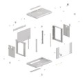 Szafa instalacyjna rack wisząca 19" 4U 540X350 szara drzwi przeszklone Lanberg (flat pack) - 2506172