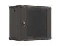 Szafa instalacyjna rack wisząca 19" 9U 540x350 czarna drzwi przeszklone Lanberg (FLAT PACK) - 2465606