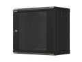 Szafa instalacyjna rack wisząca 19" 9U 540x350 czarna drzwi przeszklone Lanberg (FLAT PACK) - 2506180