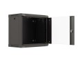 Szafa instalacyjna rack wisząca 19" 9U 540x350 czarna drzwi przeszklone Lanberg (FLAT PACK) - 2506188