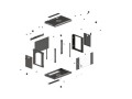 Szafa instalacyjna rack wisząca 19" 9U 540x350 czarna drzwi przeszklone Lanberg (FLAT PACK) - 2506190