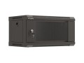 Szafa instalacyjna rack wisząca 19" 4U 540x350 czarna drzwi przeszklone LANBERG (flat pack) - 2465608