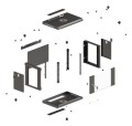 Szafa instalacyjna rack wisząca 19" 4U 540x350 czarna drzwi przeszklone LANBERG (flat pack) - 2506211