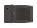 Szafa instalacyjna rack wisząca 19" 6U 540x350 czarna drzwi przeszklone LANBERG (Flat Pack) - 2465602