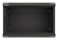 Szafa instalacyjna rack wisząca 19" 6U 540x350 czarna drzwi przeszklone LANBERG (Flat Pack) - 2506228