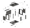 Szafa instalacyjna rack wisząca 19" 6U 540x350 czarna drzwi przeszklone LANBERG (Flat Pack) - 2506223