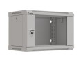 Szafa instalacyjna rack wisząca 19" 6U 540x350 szara drzwi przeszklone Lanberg (Flat Pack) - 2465603