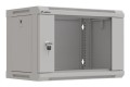 Szafa instalacyjna rack wisząca 19" 6U 540x350 szara drzwi przeszklone Lanberg (Flat Pack) - 2506232