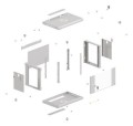 Szafa instalacyjna rack wisząca 19" 6U 540x350 szara drzwi przeszklone Lanberg (Flat Pack) - 2506239