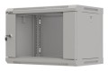 Szafa instalacyjna rack wisząca 19" 6U 540x350 szara drzwi przeszklone Lanberg (Flat Pack) - 2506233