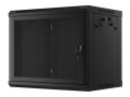 SZAFA INSTALACYJNA RACK WISZĄCA 19" 9U 600X450 CZARNA DRZWI PERFOROWANE LANBERG (FLAT PACK) - 2506253