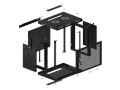 SZAFA INSTALACYJNA RACK WISZĄCA 19" 9U 600X450 CZARNA DRZWI PERFOROWANE LANBERG (FLAT PACK) - 2506256