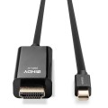 Kabel adapter LINDY Mini DisplayPort - HDMI 10.2G 3m czarny 4K UHD 30Hz - 2510847