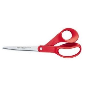 Fiskars 003814 nożyczki szkolne i papiernicze Uniwersalne Proste cięcie Czerwony, Srebrny