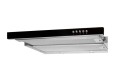 Okap podszafkowy teleskopowy AKPO WK-7 LIGHT GLASS 50 INOX CZARNY (500mm; kolor inox, front czarne szkło) - 1003445