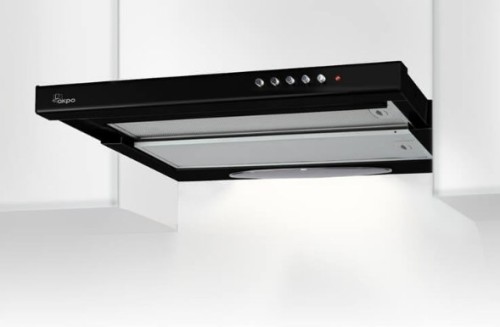 Okap podszafkowy teleskopowy AKPO WK-7 LIGHT GLASS 50 INOX CZARNY (500mm; kolor inox, front czarne szkło) - 2107687
